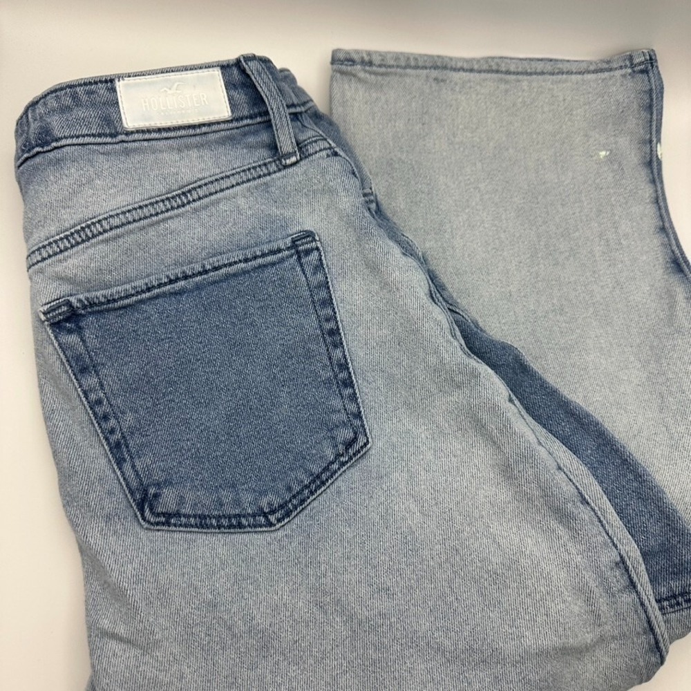 Hollister Ultra High-Rise Dad Jeans Womens 11R Blue Patchwork Colorblock W30 L31